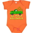 thumbnail image 3 of Inktastic My First Halloween Truck with Ghost and Pumkpins Boys or Girls Baby Bodysuit, 3 of 5