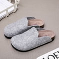 thumbnail image 3 of Unisex for Men Women with Cork-Footbed Cushion Shoes Wool felt Open Back Clog Slippers, 3 of 12