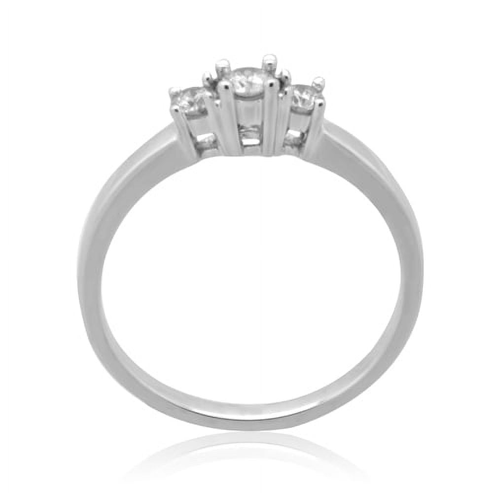 14K White Gold 0.25 CTTW Three Stone Diamond Fashion Ring