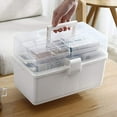 thumbnail image 3 of Plastic Dividing Storage Box, 3-Layer Craft Organizer and Storage with Adjustable Spacers, Portable Handled Art Supply Organizer, Multipurpose Home Utility Box Organizer, 1 Pcs, 12.6x7.09x8.66", 3 of 5