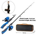 thumbnail image 4 of Pink Kids' Collapsible Fishing Rod and Reel Combo - Lightweight Portable Telescopic Set with Non-Slip EVA Handle, Plastic Hooded Reel Seat, 23-Piece Lure Kit, Storage Bag & Box - Ideal for Freshwater, 4 of 7