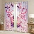 thumbnail image 2 of Erosebridal Pink Axolotl Curtains and Drapes (38x45), Boba Milk Tea 30%-50% Blackout Curtains for Bedroom, Blossoms Flower Curtains for Living Room, Window Curtains Room Decoration, 2 of 6