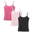 thumbnail image 3 of Njoeus Womens Tank Tops White Tops for Women 3 Piece Women's Plus Size Modals Tank Tops Camisole Shelf Bra Women Spaghetti Straps Tank Top with Built in Bras Basic Layer Camis Comgy Undershirt S-6Xl B, 3 of 3
