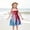 Blue, variant on Glisme Girls Dresses Baby Floral Print Strappy Dress Lightweight Summer Dress With Adjustable Ties Beach Dress Blue Sundress Size 5-6 Years