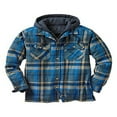 thumbnail image 3 of FNNMNNR Men‘s Hooded Quilted Lined Flannel Shirt Jacket Long Sleeve Plaid Zipper Button Up Coat Outwear, 3 of 5