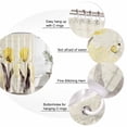 thumbnail image 3 of Yellow Flower Bathroom Shower Curtains with 12 Hooks Polyester Waterproof Shower Curtain for Stalls and Bathtubs Farmhosue Country Vintage Butterfly Floral Decorative Bathroom Curtain 66x72 Inches, 3 of 8
