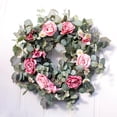 thumbnail image 3 of Artificial Eucalyptus Rose Wreaths Silk Flower Garland for Front Door Welcome Wreath Party Decoration Garden Greenery Floral Wreath Wall Hanging, 3 of 7