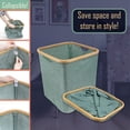 thumbnail image 4 of Foldable Bamboo Laundry Hamper without Lid - Decor Essentials for Any Room - Large - Square - Gray, 4 of 4