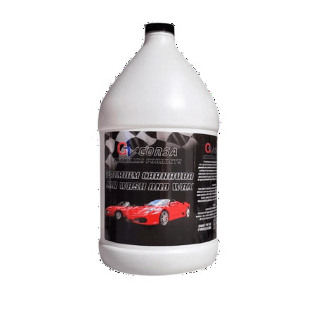 GV Corsa Detailing Products Premium Carnauba Car Wash and Wax Soap, 1 Gallon, Car Wash and Wax in 1