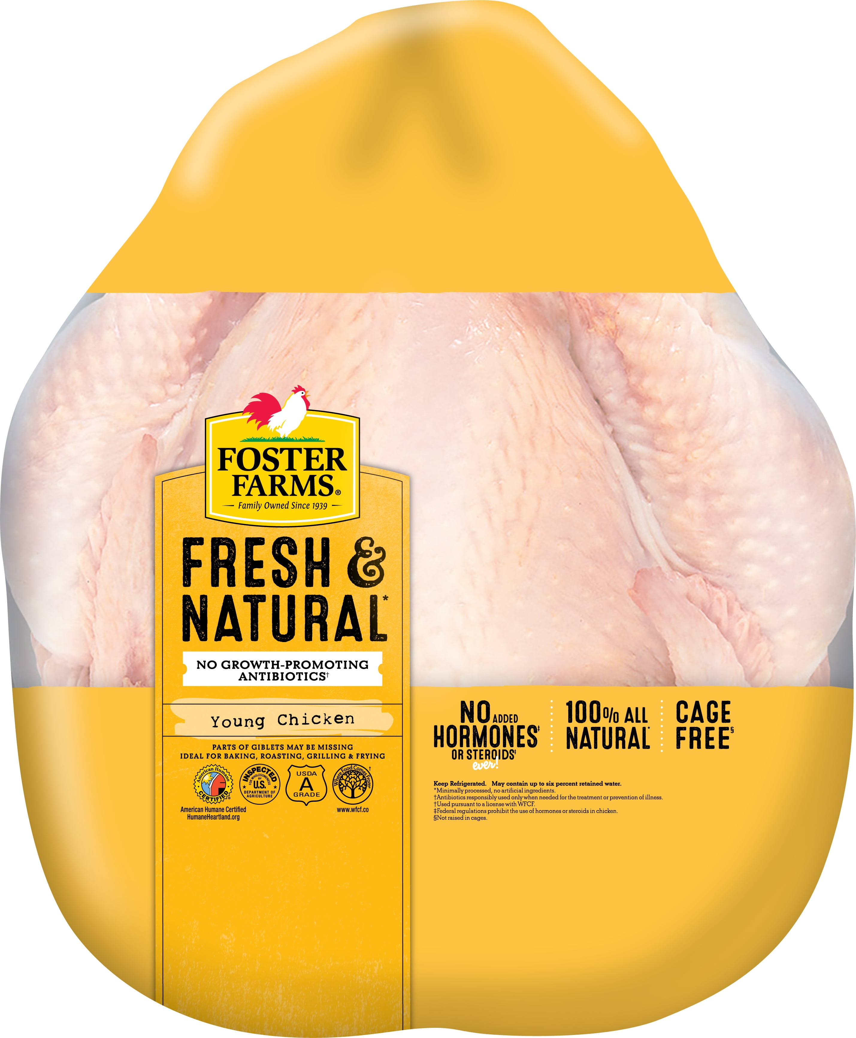 Foster Farms Whole Chicken, 4.26.3lb