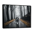thumbnail image 2 of Designart Bicycle framed wall Art, Bike Riding Forward Into , Bicycle Large framed wall art decor, Yellow Modern black framed wall art, 40x30 inches black frame, 2 of 5