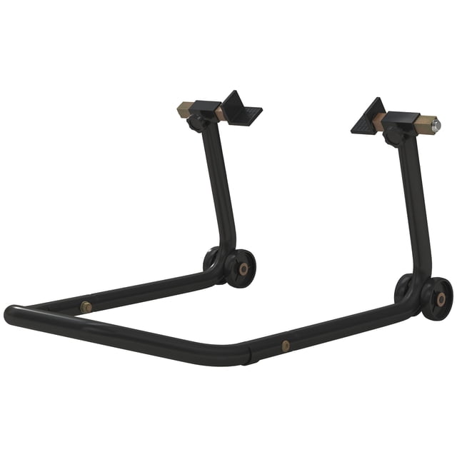Black Motorcycle Stand - Universal Lift & Paddock Stand for Front/Rear Tires | 26.2" x 18.5" | Durable Steel Frame | Workshop & Garage Use