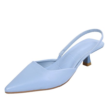 

Mackneog Band Heels Sandals Casual Color Solid Pointed Single Elastic Toe Shoes Women High Women s High Heels Gift on Clearance