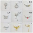 thumbnail image 2 of Colgante con microincrustaciones de cobre, accesorios de joyería para hacer uno mismo, borla, trébol de cuatro hojas, mariposa, collar de acero de titanio, lazo, chapado en oro real, 2 of 6