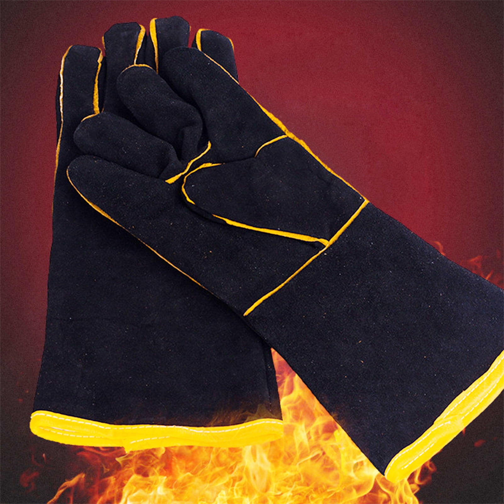 Durable Set Metal Hand Protection For Welding Anti-Heat Protective Gauntlet Welder Gloves BBQ,Grill,Fireplace,Stove Safety Supplies Durable Set Metal Hand Protection For Welding Anti-Heat Protective Gauntlet Welder Gloves BBQ,Grill,Fireplace,Stove Safety Supplies