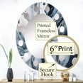 thumbnail image 3 of Designart "Ethereal Elixir Blue Grey Harmony IX" Abstract Dotted Border Round Wall Mirror - Abstract Oval Printed Decorative Mirror - Multiple Color Options, 3 of 5