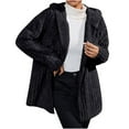 thumbnail image 2 of BSDJILFG Sherpa Lined Hoodie for Women Open Front Hooded Cardigan Fleece Lined Outerwear Jacket with Pockets ,S-3XL, 2 of 7