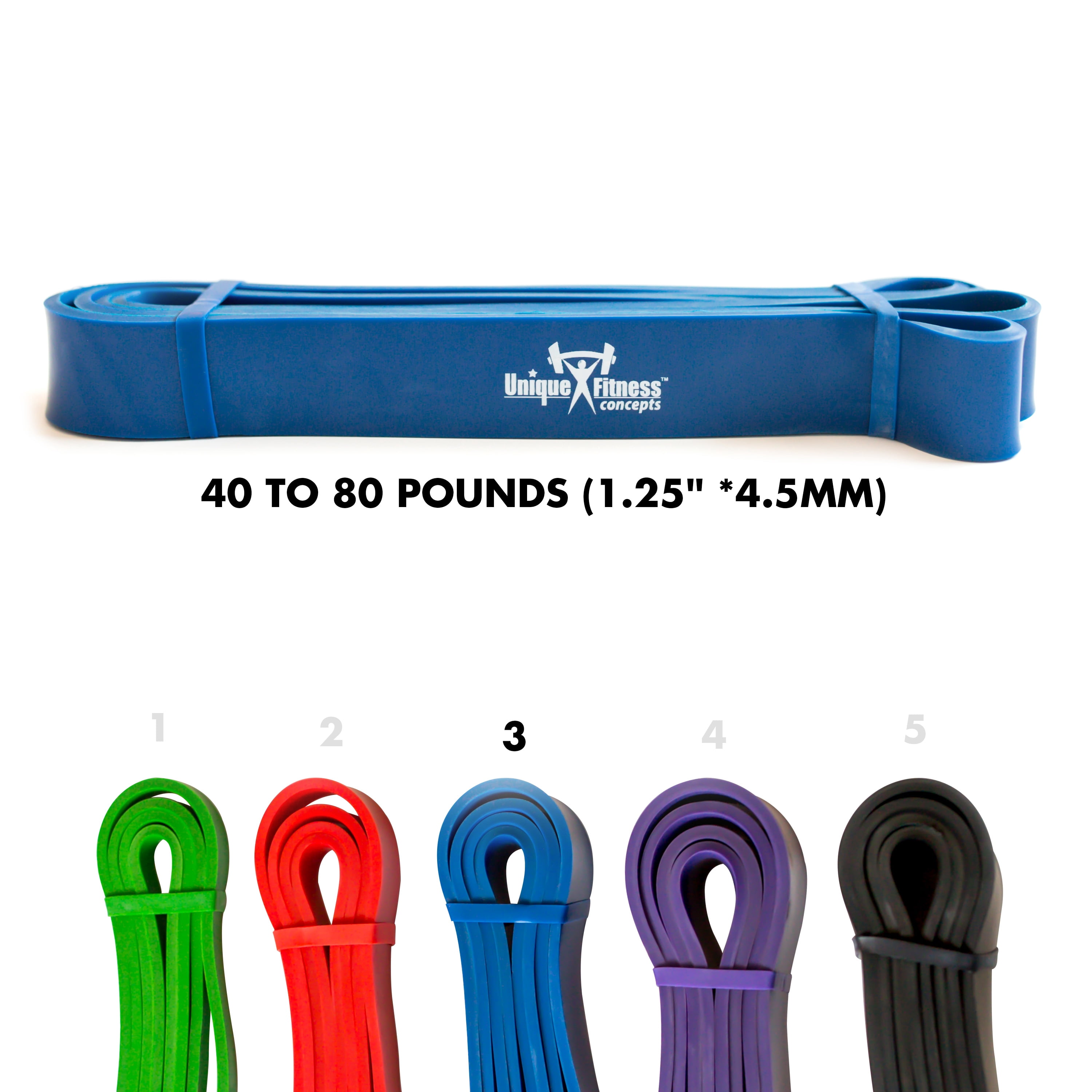 Unique Fitness Concepts Resistance Bands Pull Up Assist - Medium - Blue