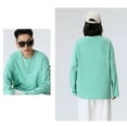 thumbnail image 5 of Wyobmus Oversized T-Shirts for Men Plus Size Crewneck Cotton Basic Tee Loose Fit Long Sleeve Gym Workout T-Shirt Trendy Fashion Streetwear Mint Green, 5 of 5