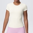 thumbnail image 2 of Lmnyox Women's Athletic Shirts Slim Stretchy Workout Tops Lightweight Breathable Short Sleeve V Neck Sport Tee Shirt, 2 of 9