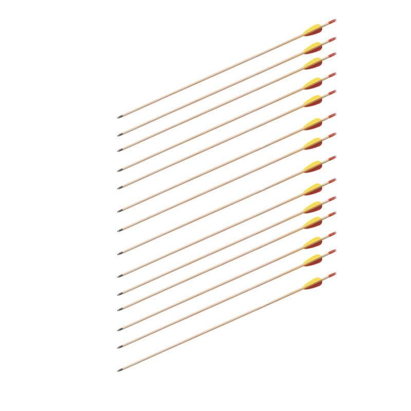 12 Pcs Hunting Wooden Arrows Field Point Target Practise 28" 30" 32" 
