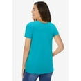thumbnail image 2 of Woman Within Plus Size Perfect Short-Sleeve Shirred U-Neck Tunic, 2 of 6