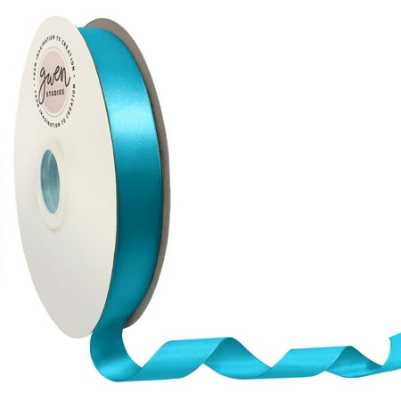 UPC: 0810056347468 | Turquoise Single Face Satin Ribbon  7/8  x 100 Yards by Gwen Studios