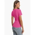 thumbnail image 2 of Women Casual Long Sleeve Slim Scoop Neck Fit T Shirts Basic Tee Tops Crew, 2 of 5