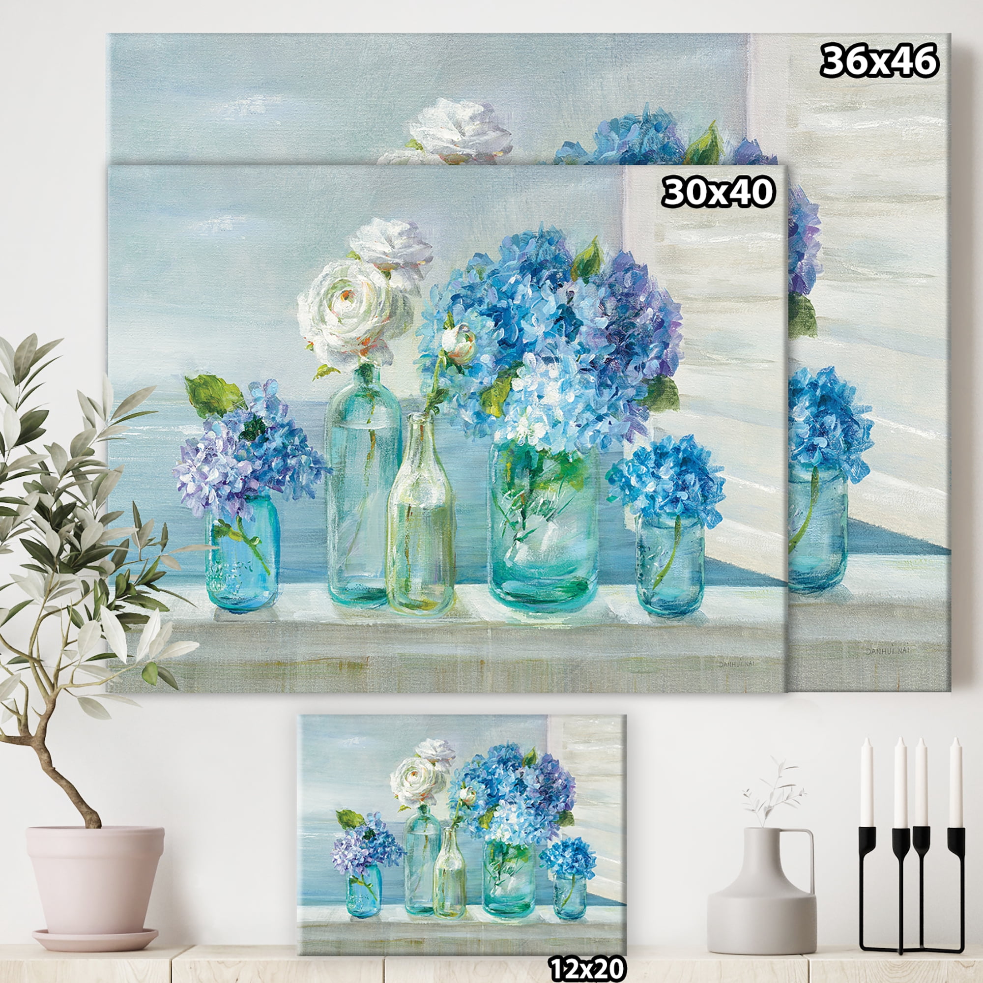 Designart 'Coastl Flowers Bouquets' Nautical & Coastal Canvas Art