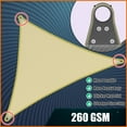 thumbnail image 6 of Amgo 22' x 23' x 31.83' green Triangle Super Ring Sun Shade Sail Order To Make UPF50+ AGSRT Canopy Awning Shades for Patio, 98% UV Blockage, Commercial Standard Heavy Duty - 260 GSM (We Customize), 6 of 9