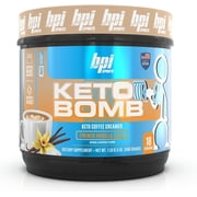 BPI Sports Keto Bomb Coffee Creamer - Supports Energy and Hydration - MCT and Electrolytes - with Calcium - French Vanilla, 18 Servings