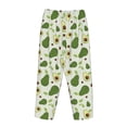 thumbnail image 5 of Naloa Green Avocado Print Women’s Ultra-Soft Comfy Pajama Lounge Pants with Pockets & Drawstring, 5 of 8