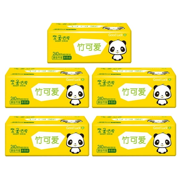 5Packs 4Layers Fold Paper Towels Pumping Facial Tissues Home Toilet Bathroom Bamboo Pulp Napkins