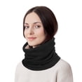 thumbnail image 4 of Loritta 2Pcs Women's Winter Knitted Fleece Scarves Set Classic Solid Style Thickened Warm Neck Warmer Gray & Pink, 4 of 6