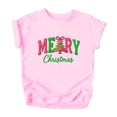 thumbnail image 6 of Ink Printed Image NOT a Yarn Patch - Trendy Faux Yarn Merry Christmas Graphic Shirt Pink Shirt 2T, 6 of 7