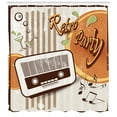 thumbnail image 3 of Ambesonne Retro Shower Curtain, Party Art with Old Radio, 69"Wx70"L, Orange Dark Brown Beige, 3 of 3