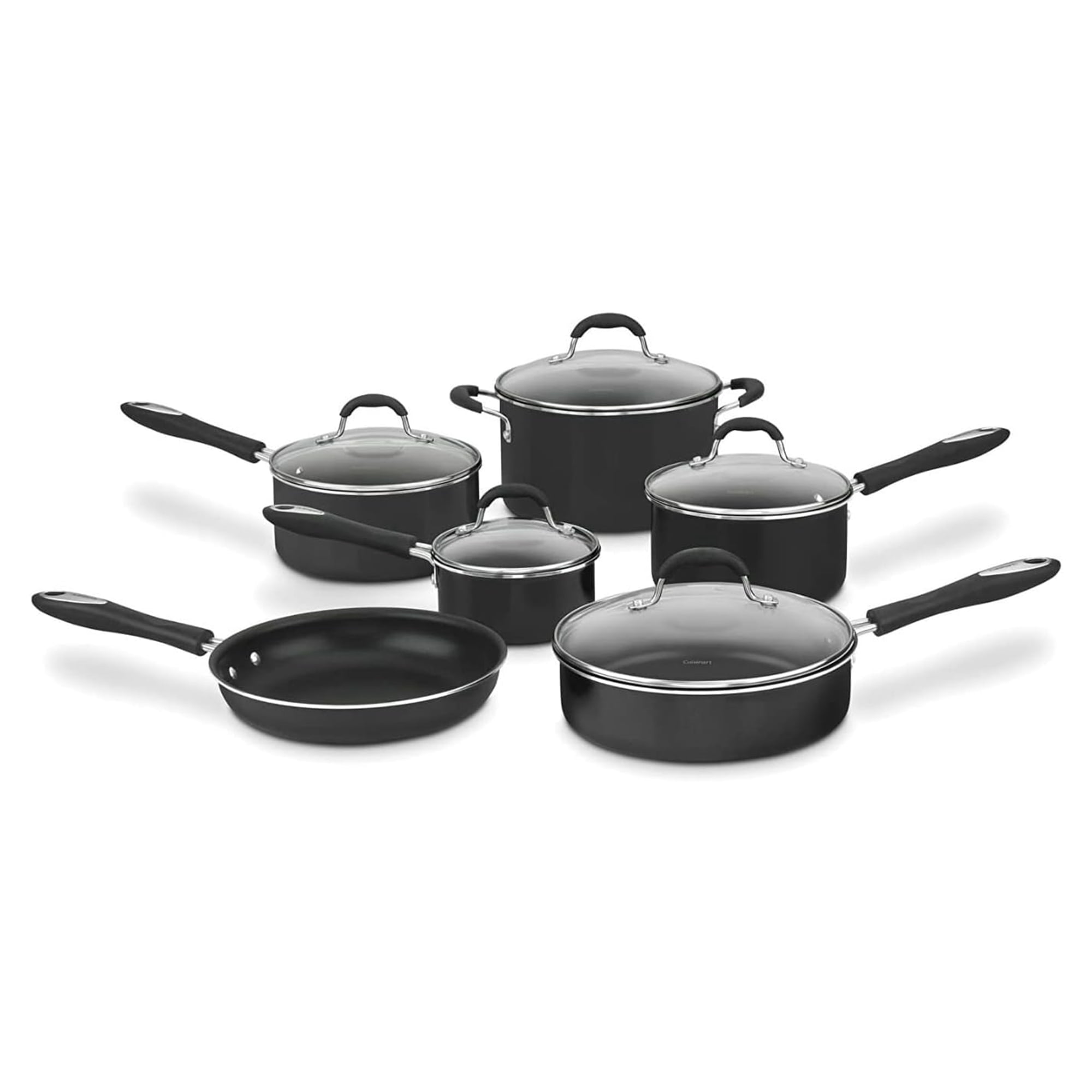 Cuisinart Advantage 11-Piece Nonstick Hard Aluminum Cookware Set Black
