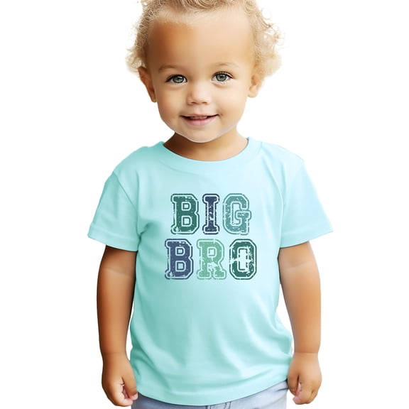 Cute Big Bro Shirt for Boys Blue and Green Letter Big Brother Sibling T-Shirt Chill Shirt 12 Months