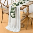 thumbnail image 1 of 29x120 White 100% Chiffon Table Runner for Banquet Wedding Party Event Table Decoration, 1 of 7