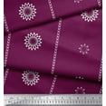 thumbnail image 3 of Soimoi Silk Fabric Stripe & Floral Artistic Printed Fabric 1 Yard 42 Inch Wide, 3 of 3