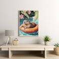 thumbnail image 3 of Capybara on A Pool Float Maximalist Canvas Wall Art Perfect Housewarming Gifts, Unique Animal Eclectic Wall Decor for Bathroom, Living Room (12x16inch, Unframed), 3 of 4