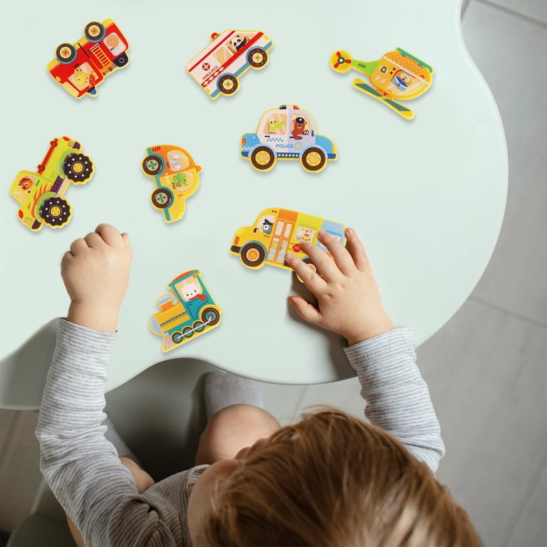 PicassoTiles Metro City Vehicle Magnetic Tile Set 8 Pieces photo 2