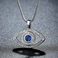 thumbnail image 3 of Evil Eye Cubic Zirconia Crystal Necklace (Silver), 3 of 5