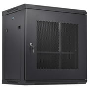 BENTISM 12U Wall Mount Network Server Rack Cabinet Enclosure 15.5'' Deep Door Lock