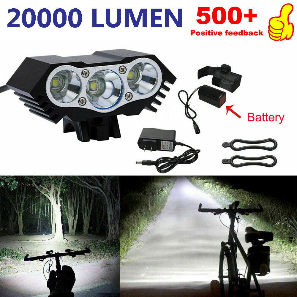15000LM 3x XML T6 LED SolarStorm Bicycle Bike Headlight Cycling Front Lamp Torch 