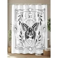 thumbnail image 4 of Black and Shower Curtain, White Frame Butterfly Sun Moon Waterproof Shower Curtain Set with 12 Hooks Lightweight Washable Fabric Shower Curtains for Bathroom 60x72 Inches, 4 of 6