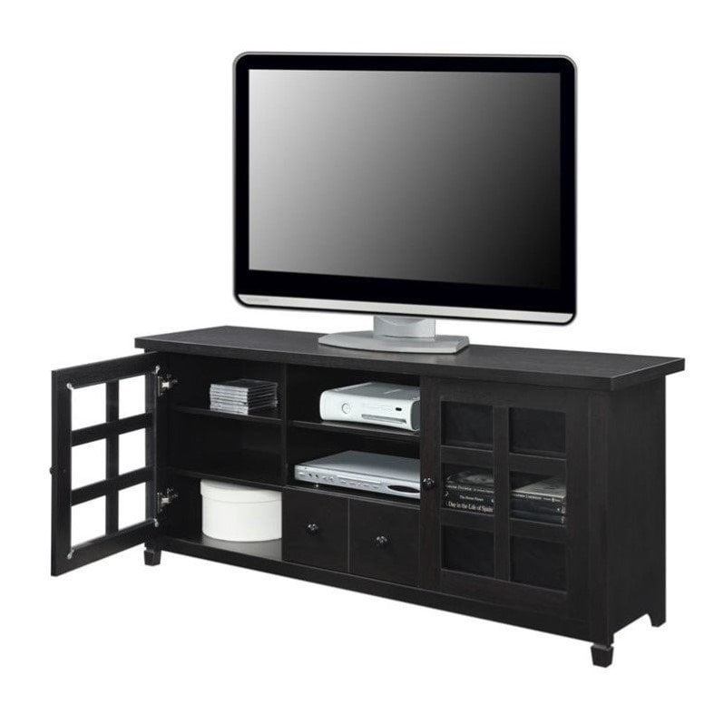 Convenience Concepts Newport Park Lane TV Stand in Espresso Wood Finish