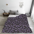 thumbnail image 5 of Pofeuu Bat Purple Print Ultra-Soft Micro Fleece Blanket,for Bed Or Sofa,All Season Throw Blankets Flannel Blanket-60"x50", 5 of 7