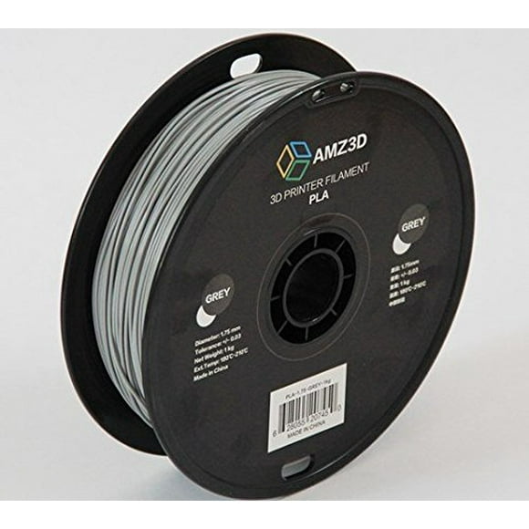 UTAH-AMZ3D 1.75mm Grey PLA 3D Printer Filament - 1kg Spool (2.2 lbs) - Dimensional Accuracy +/- 0.03mm, Grey