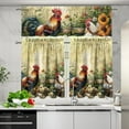 thumbnail image 5 of Chicken Print 3 Piece Kitchen Blackout Curtains Elegant Curtains Tier and Valance Window Curtains Set Curtain Sets with ValanceWindow Valances for Bedroom, 5 of 6